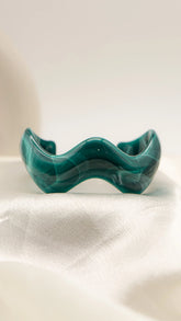 Emerald Swirl Resin Bangle